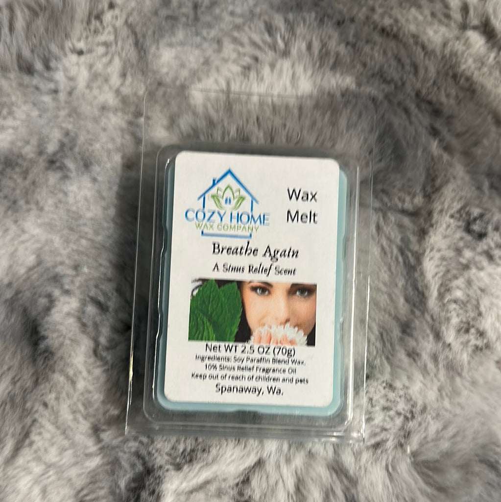 Breath Again (Sinus Relief Scent)Wax Melt 2.5 oz – Cozy Home Wax