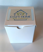 Pumpkin Caramel Crunch 8oz Candle with lid and gift box.